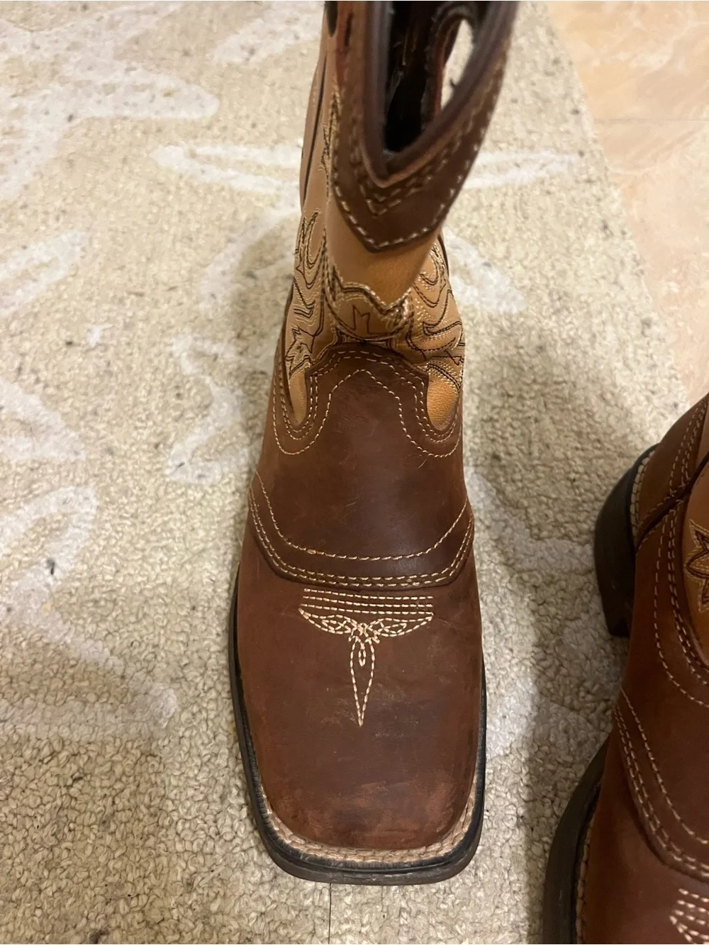 Durango Kids Brown Tan Western Pull-On Boots
